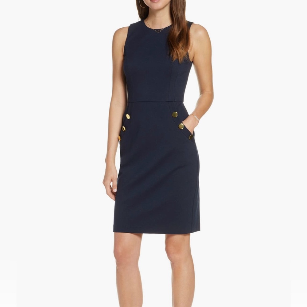 1901 Black and Gold Embellished Sheath Mini Dress